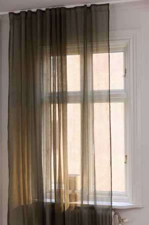 Jotex - Gardin Med Lintekstur 1-lengde Ekstra Bred Olivgrønn - LIZZIE - Kjøp Lingardiner hos Jotex