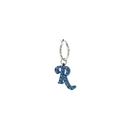 Raf Simons, Logo earrings Blauw, unisex, Maat:ONE Size,Zilver