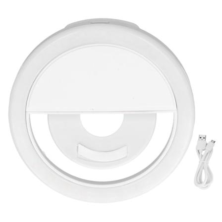 Vit sminkfyllningsljus USB-laddning bärbar LED-ringrund La
