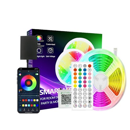 INF 20m RGB LED Strip Lys Kit - EU Stik, Farveskiftende, Fjernbetjening