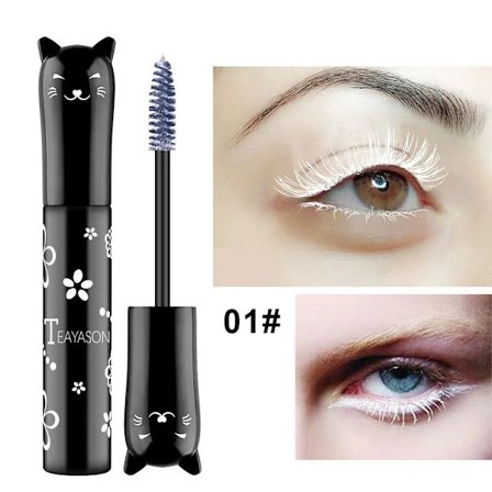 6 Färger Mascara Ögonfransar Böjning Förlängning Kladdfri Vattentät Snabbtorkande Långvarig Makeup i Rosa Lila Blå Vit