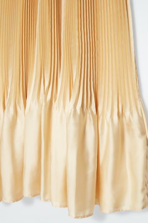 COS Femme Robe Longue Plissée Dos Nu in Jaune