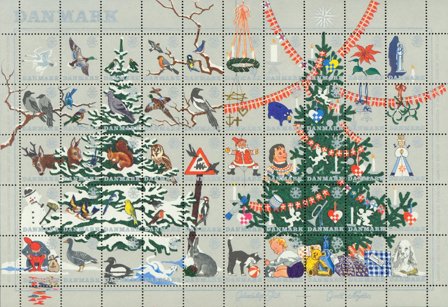 Danmark - julmärkeark 1961 - Foldet