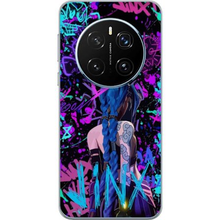 Yhteensopiva Puhelinkuori Honor Honor Magic7 Pro Värikäs graffitipiirustus, jossa on sinipäinen hahmo urbaanissa katutaidetyylissä