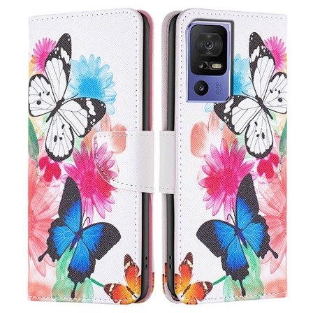 Wonderland TCL 40 SE flip-etui - To Sommerfugler