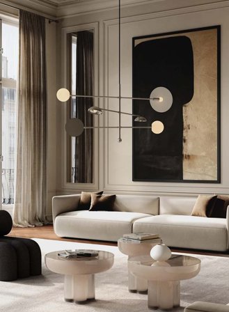 Sahn taklampe L125 - krom