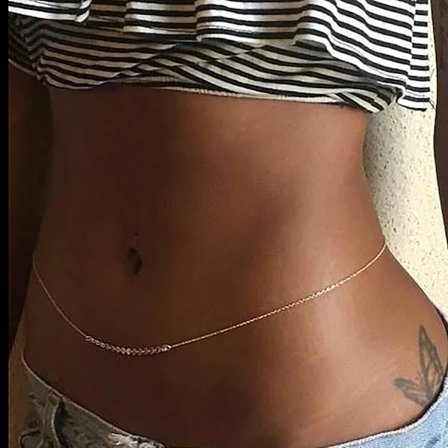 Paljetter magekjede gull sexy bikini strand sele bodykjede minimalistisk midjesmykke for kvinner og jenter