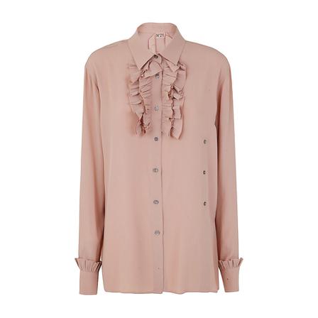 N21 Shirt Rouge Neck Detail Pink, Dame Skjorter
