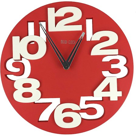 Design Radiostyret Væg Ur i Køkkenet Gør Piloteret Rød/Hvid