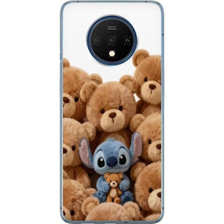 Kompatibel Mobilcover til OnePlus OnePlus 7T Sød og sikker illustration med Stitch omgivet af bamser, der skaber en varm og legende følelse for bør