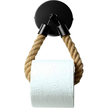 Handvävd Toalettpappershållare i Hampa Rep Retro Väggmonterad