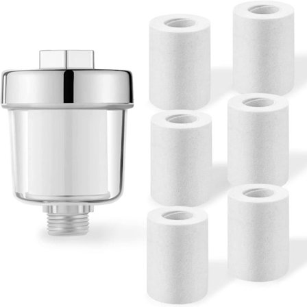 Brusevandsfilter Anti-kalk brusefilter med 10 fortykkede filterpatroner Effektiv fyldning