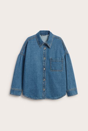 Kappahl | Jeansskjorte med draperte ermer Denim XL | Denim