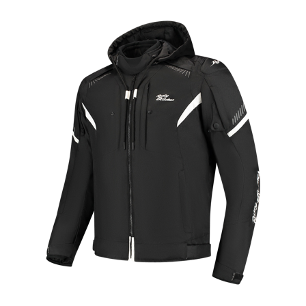 Motorjas Rusty Stitches Dylan Zwart/Wit 4XL