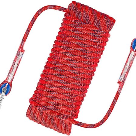 Nylon tauklatring sikkerhets tau, diameter 10mm, med karabinkrok KLB