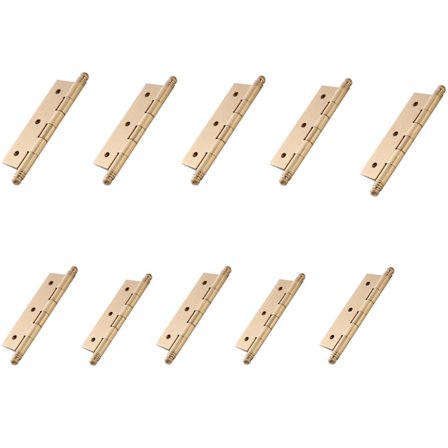 Møbeldørhengsel/lett dør, 75x40mm, messing, 10 stk