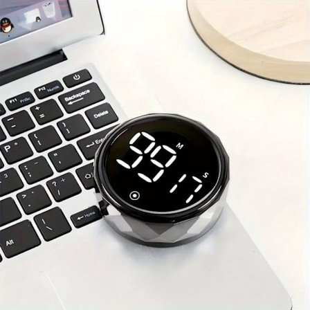 Smart LED digital timer, automatisk roterende kontroll, magnetisk feste, stille drift, ABS-harpiks, nedtellingskjøkkenpåminnelse.