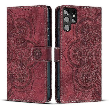 Frostat Läderfodral för Mandala Emed Retro Telefon Röd(FQ)