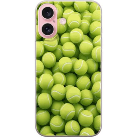 Yhteensopiva Puhelinkuori Apple Apple iPhone 16 Vihreiden tennispallojen kuvio korkealla tarkkuudella, urheilullinen motiivi toistettavalla tekstuuril