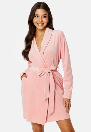 BUBBLEROOM Vania velour robe Dusty pink Klær
