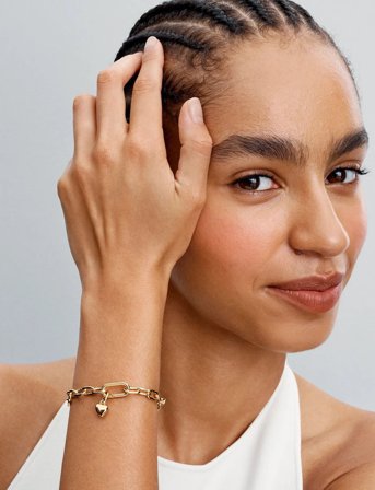 Pandora Asymmetrical Heart 14K Gold-Plated Mini Dangle - Gold - ONE SIZE