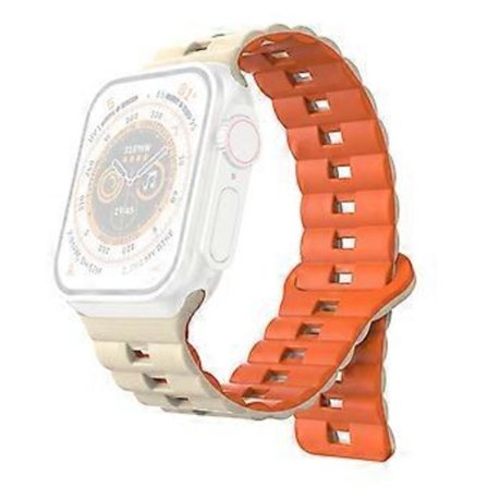 Kompatibel för Apple Watch Series 9 8 7 41mm / 6 5 4 SE (2023) SE (2022) SE 40mm / 3 2 1 38mm Klockarmband Magnetiskt Silikonarmband (Orange)