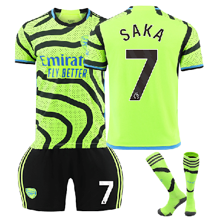 2324 Arsenal Away Green Jersey Set with Socks No.7 SAKA