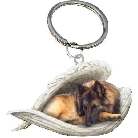 2 stk. Engel Sovende Hund Akryl Nøkkelringer Smykker Hjem Dekorasjon Ornamenter Kontorrekvisita Gaver A-FARGE: Belgisk Shepherd
