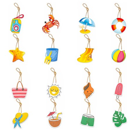 16 st med snöre sommardekoration dörr vägg strand hängande prydnad 8 stilar