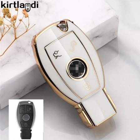För Mercedes Nyckelskydd TPU Fjärrkontroll Bilnyckelfodral För Mercedes Benz Clk 200 W213 Amg Glc CE S Klass W203 W204 W205 W212 W176 CLA
