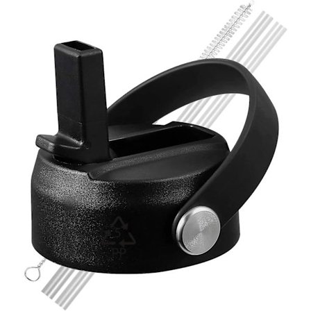 Lokk med sugerør for Hydroflask Wide Mouth 20 32 40 Oz, Flex sugerør lokk passer til Hydro Flask Sports vannflasker, fleksibelt håndtak 