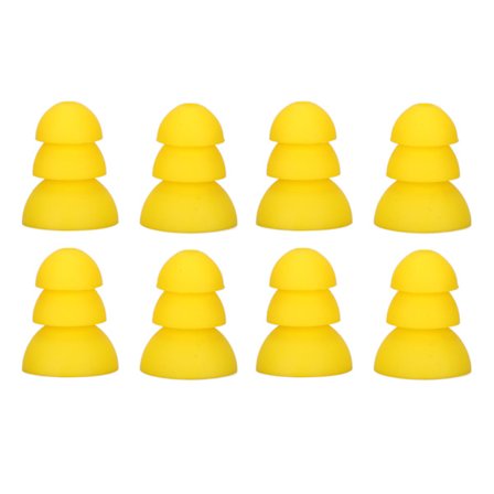 8 kpl Kuulolaitteen korvakappaleet 3-kerroksinen pehmeä silikoninen varaosa BTE ITE taskukuulolaitteet Korvatulpat Kupolit Keltainen