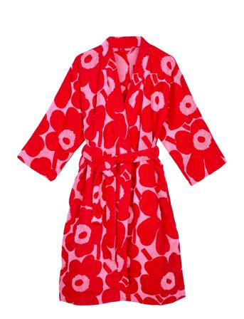 Unikko Bath Robe Home Textiles Bathroom Textiles Robes Pink Marimekko Home