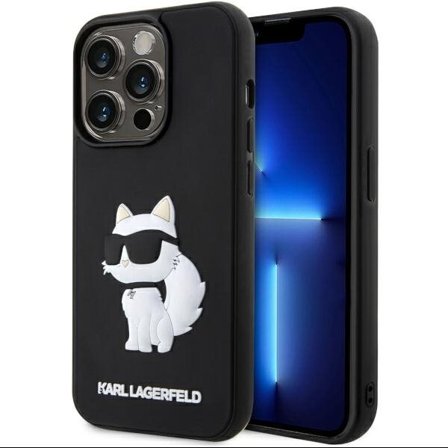 Karl Lagerfeld KLHCP14L3DRKHNK iPhone 14 Pro 6.1" musta/musta kovakotelo Kumi Choupette 3D