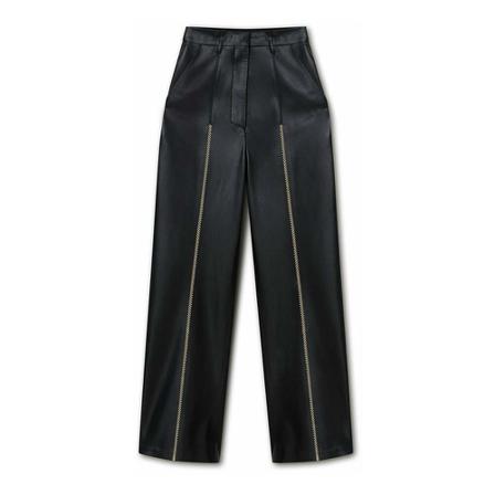Nanushka Luxee embroidered vegan leather Bukser Sort, Dame