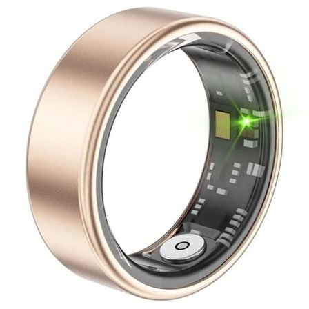 Smart Ring i aluminiumlegering med Bluetooth Finger Hälsomätare - Guld / 17,4 mm Innerdiameter