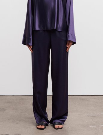 Ahlvar Gallery Ayla Satin Trousers - Purple - XS
