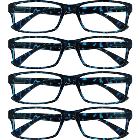 Company Blue Tortoiseshell Läsvärde 4-pack Designerstil Män Kvinnor RRRR92-3 +2.50 Blue Tortoiseshell