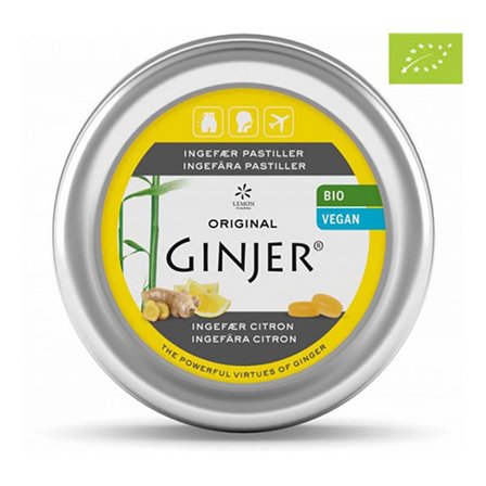 Ginjer GINJER Ingefær CITRON Pastiller Ø 40 g, Helse & Madvarer, Snacks, Lakrids & Vingummi