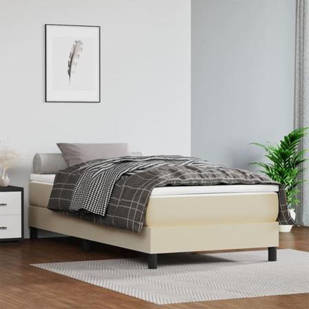 Vidaxl Pocketresårmadrass Gräddvit 90x200x20 Cm Konstläder Kräm