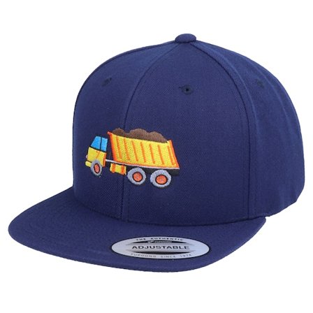 Kiddo Cap - Blå snapback Kasket - Kids Dump Truck Navy Snapback @ Hatstore