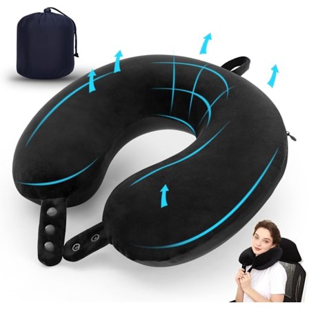(Svart) Resepute för nacke, bästa minnesskum flygplan kudde för