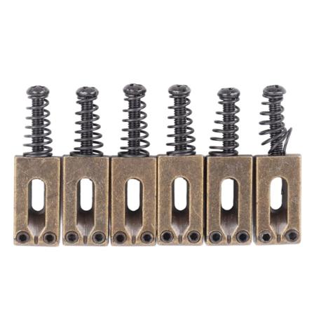 6 stk elektrisk gitar Tremolo Bridge Rullesadler Justerbare sinklegering reservedeler Bronse Pagoda Spring