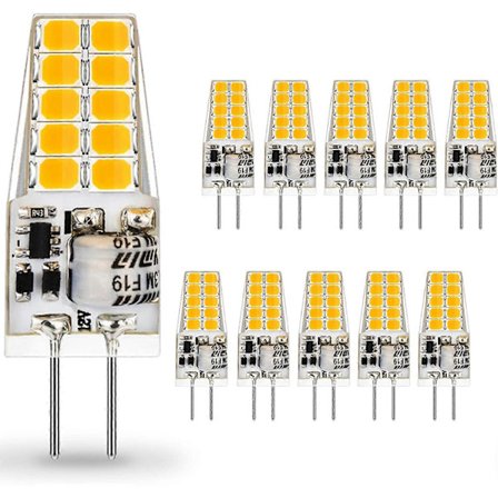 G4 LED-pære, 2W tilsvarende 20W halogenlampe, G4 LED-pærer varmhvit 3000K 220LM, ikke-dimbar AC/DC 12V 360 [Energiklasse E]