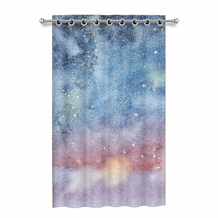 Natt Himmel Med Stjerner Lystette Vindu Gardiner Draperier Soverom Stue Kjøkken Gardiner 130x210 Cm