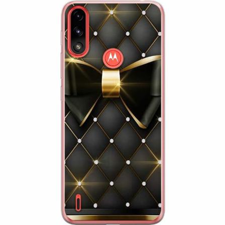 Motorola Moto E7 Power Genomskinligt Skal Gyllene Rosett