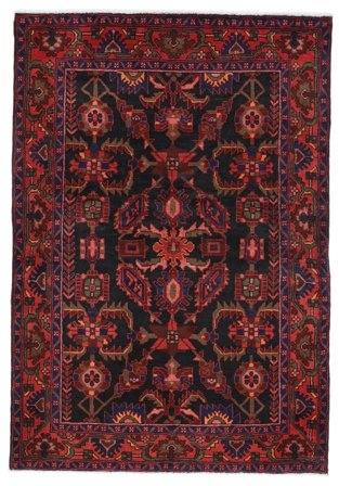 144X204 Tappeto Orientale Lori Nero/Rosso Scuro (Lana, Persia)