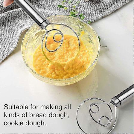 Dansk Dejpiskeris, Premium Rustfrit Stål Hollandsk Piskeris, Håndmixer Artisan Blender Til Brød PizzaAA