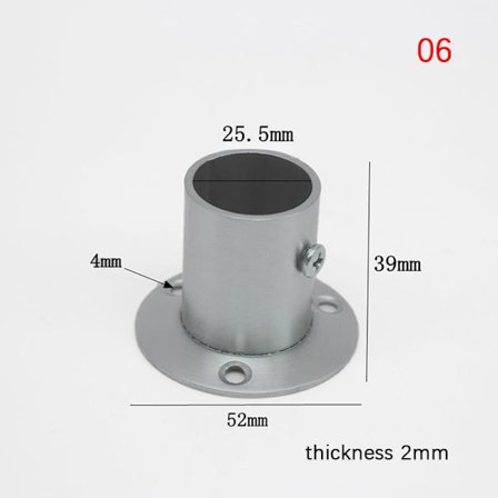 Flänssits i rostfritt stål Garderob Gardintyg Stång Rund Tu