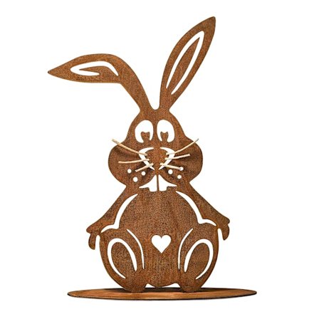Rusten Metal Påskehare | Dekorativ Rusten Figur til Hjemmet eller Haven | 30x19cm